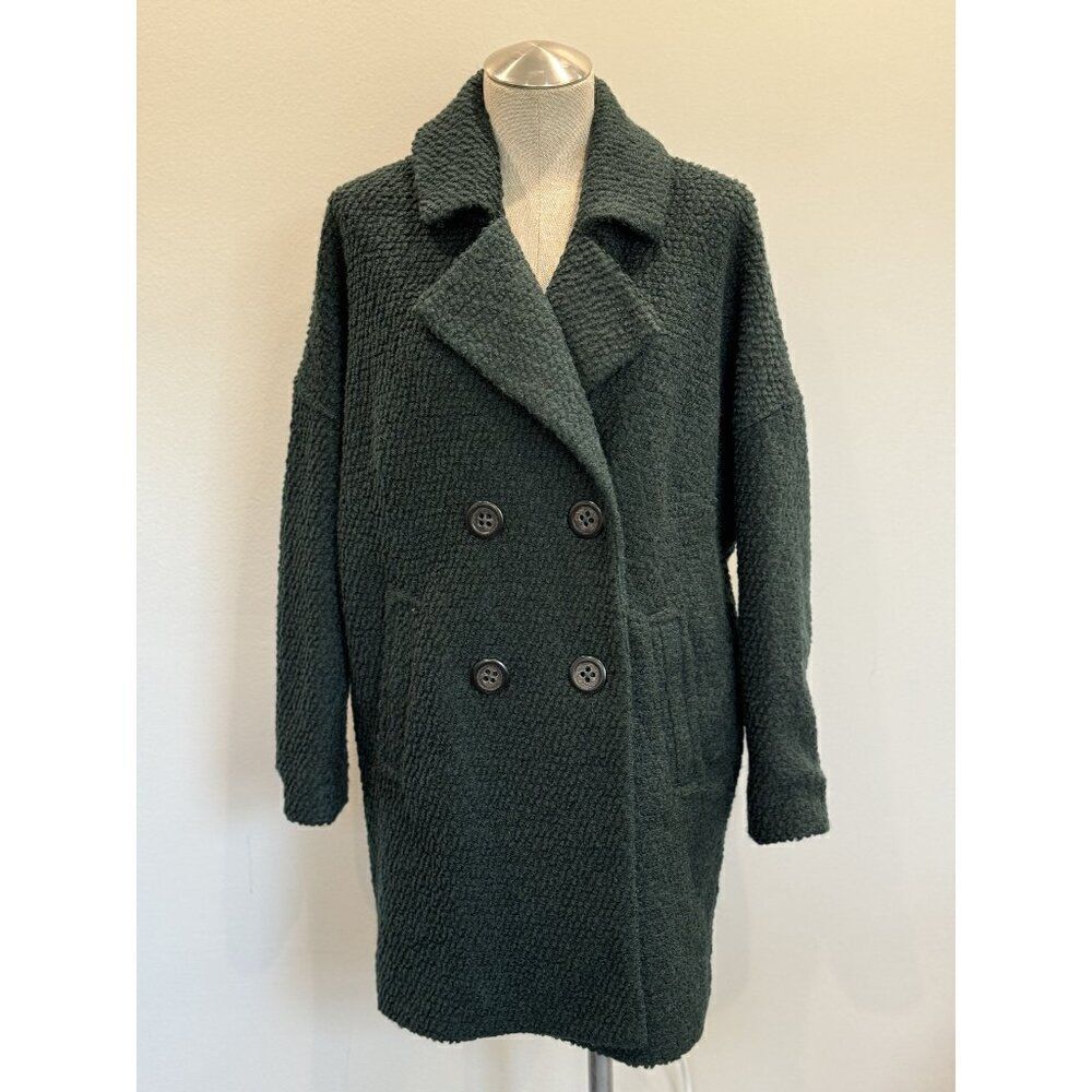 Free People Oversized Boucle Wool Blend Coat in Green Size XS
